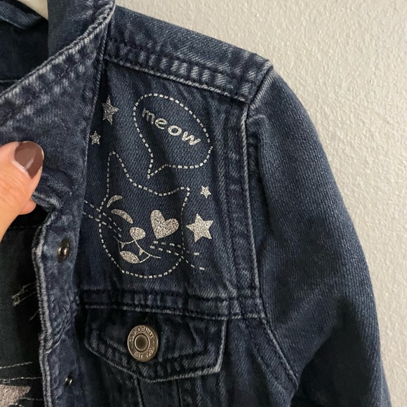 Girls Denim Jacket with Silver Details Long Sleeve, button down size XS - Picture 5 of 7